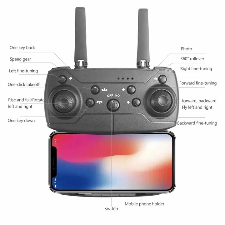 E88Pro Drone: Foldable, 4K, Wi-Fi.