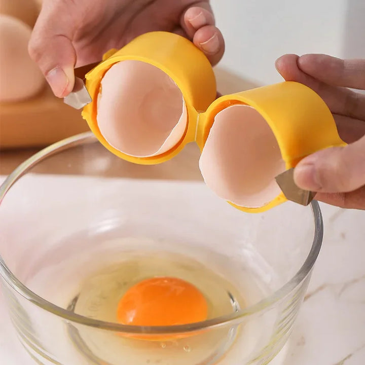 Egg Tools: Opener, beater, separator.