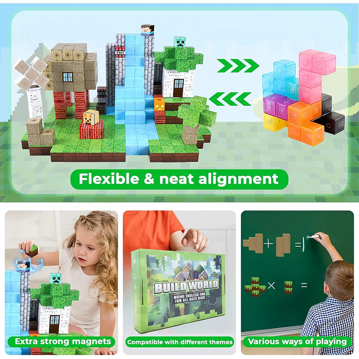 Magnetic Blocks: STEM, educational.