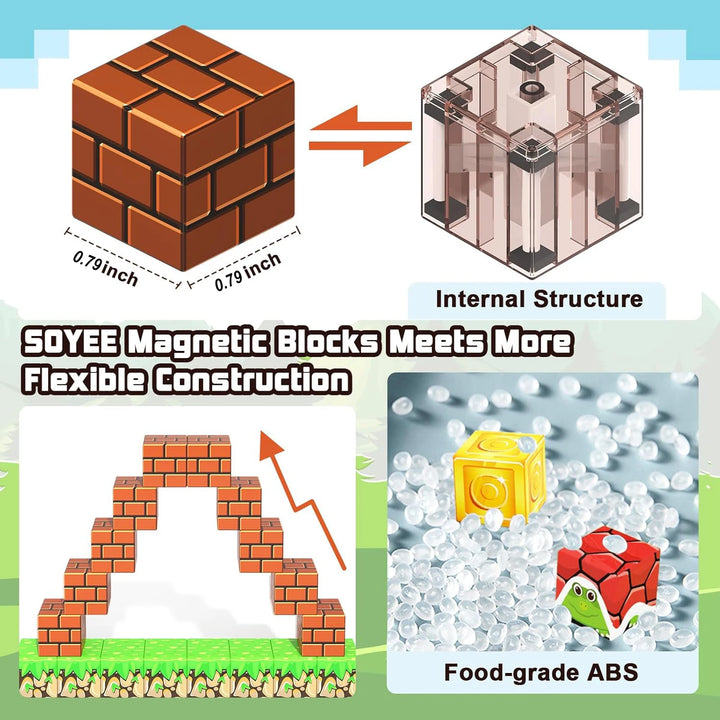 Magnetic Blocks: STEM, educational.